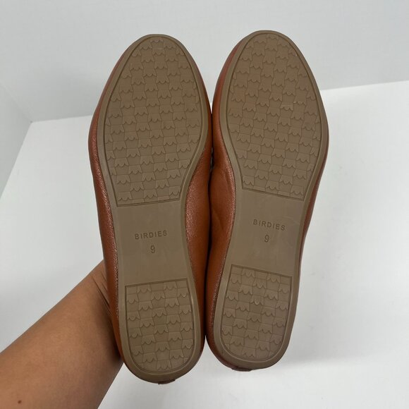 Birdies The Starling Whiskey Leather Medium Brown Comfort Sole Flat Loafers Sz 9 - Picture 4 of 7